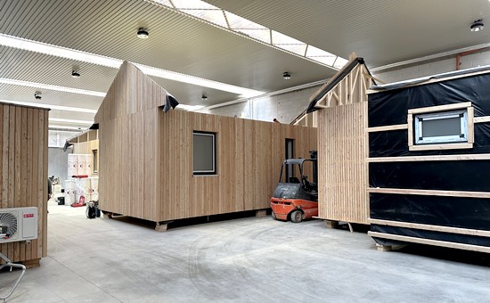 dřevostavba před dokončením